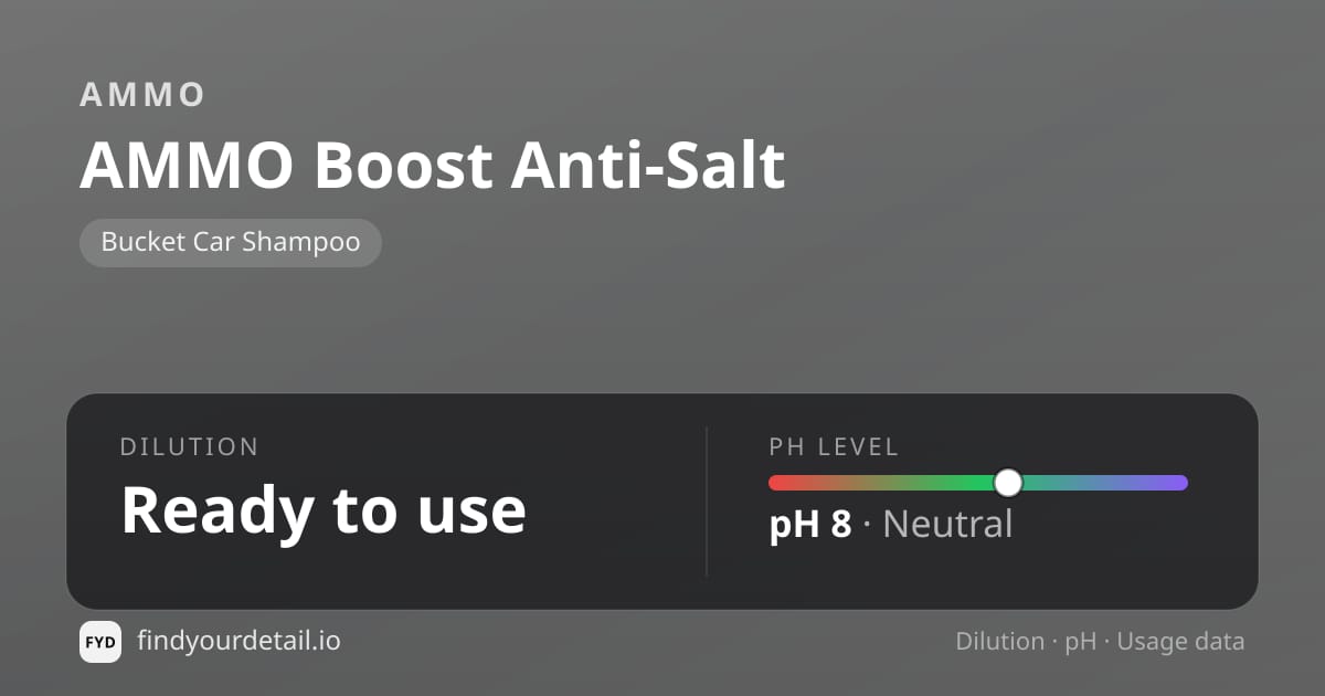 AMMO 아모 부스트 안티 솔트 희석비 pH 스펙 카드