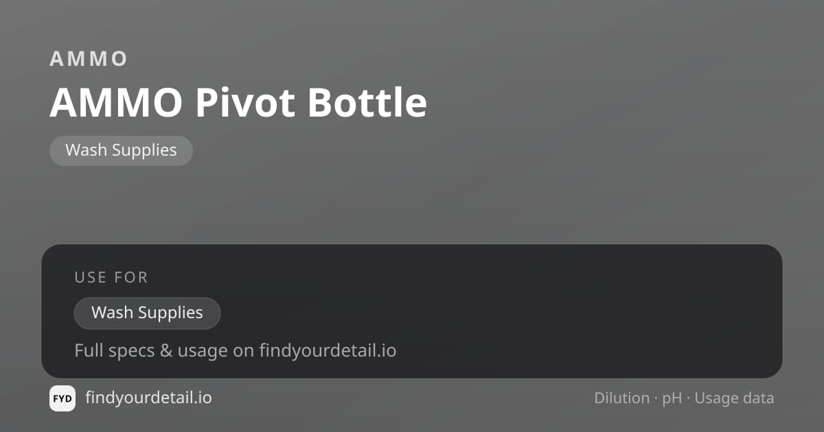 AMMO 아모 피벗 보틀 희석비 pH 스펙 카드