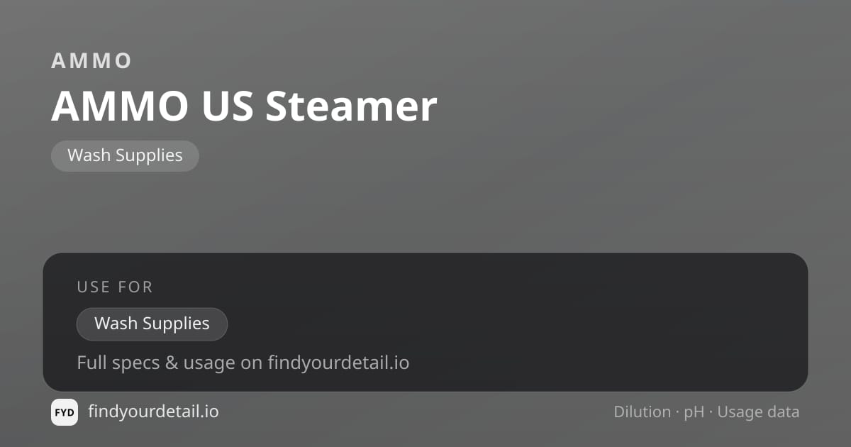 AMMO 아모 US 스티머 희석비 pH 스펙 카드
