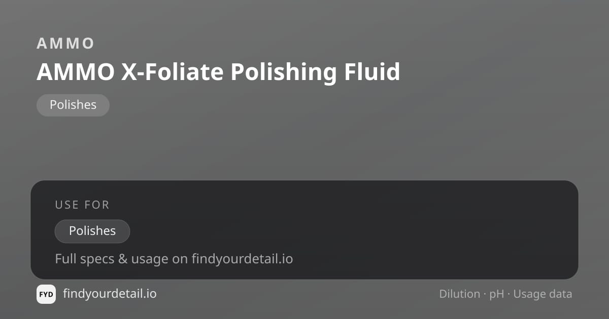 AMMO 아모 엑스폴리에이트 폴리싱 플루이드 희석비 pH 스펙 카드