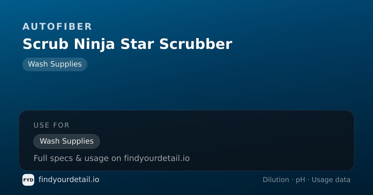 Autofiber Scrub Ninja Star Scrubber dilution ratio and pH specification chart