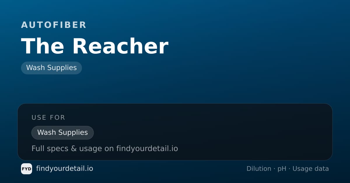 Autofiber The Reacher dilution ratio and pH specification chart