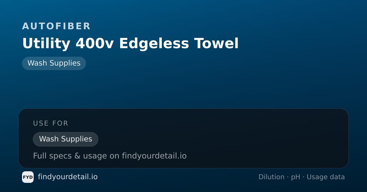 Autofiber Utility 400v Edgeless Towel dilution ratio and pH specification chart