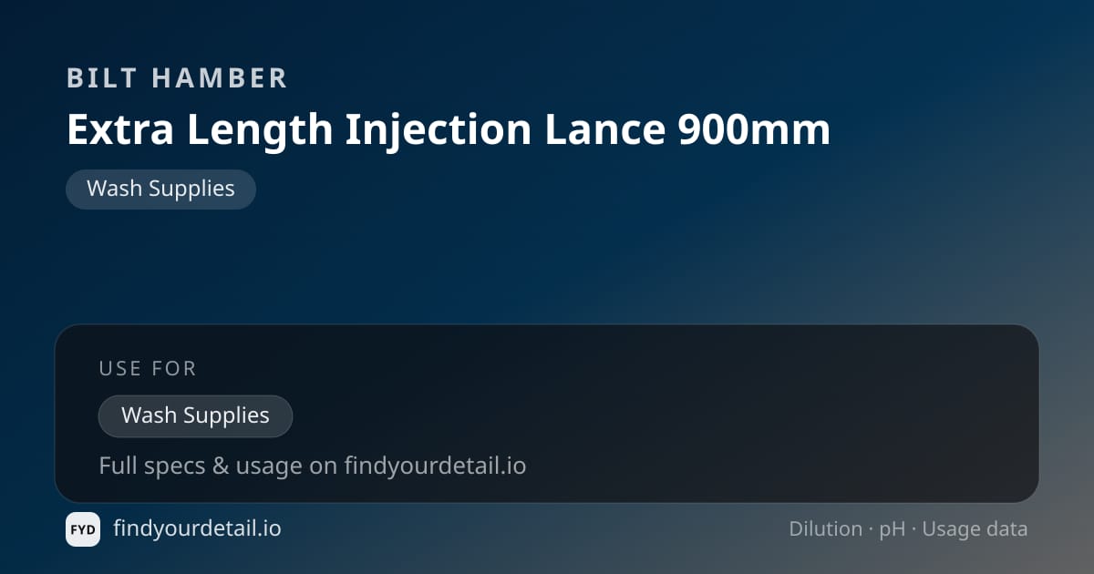 Bilt Hamber 연장형 인젝션 랜스 900mm 희석비 pH 스펙 카드