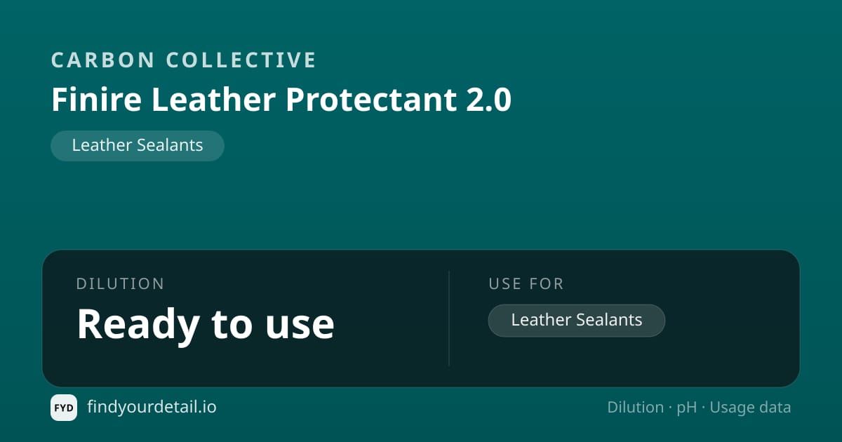 Carbon Collective 피니레 레더 프로텍턴트 2.0 희석비 pH 스펙 카드