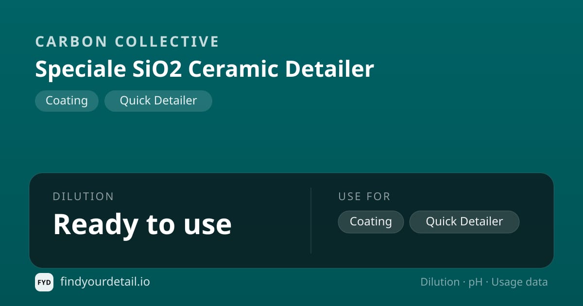 Carbon Collective 스페치알레 SiO2 세라믹 디테일러 희석비 pH 스펙 카드