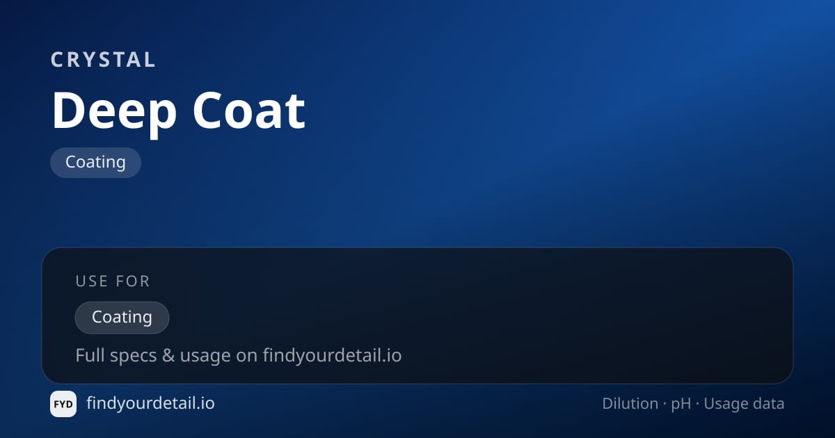 Crystal 딥 코트 희석비 pH 스펙 카드