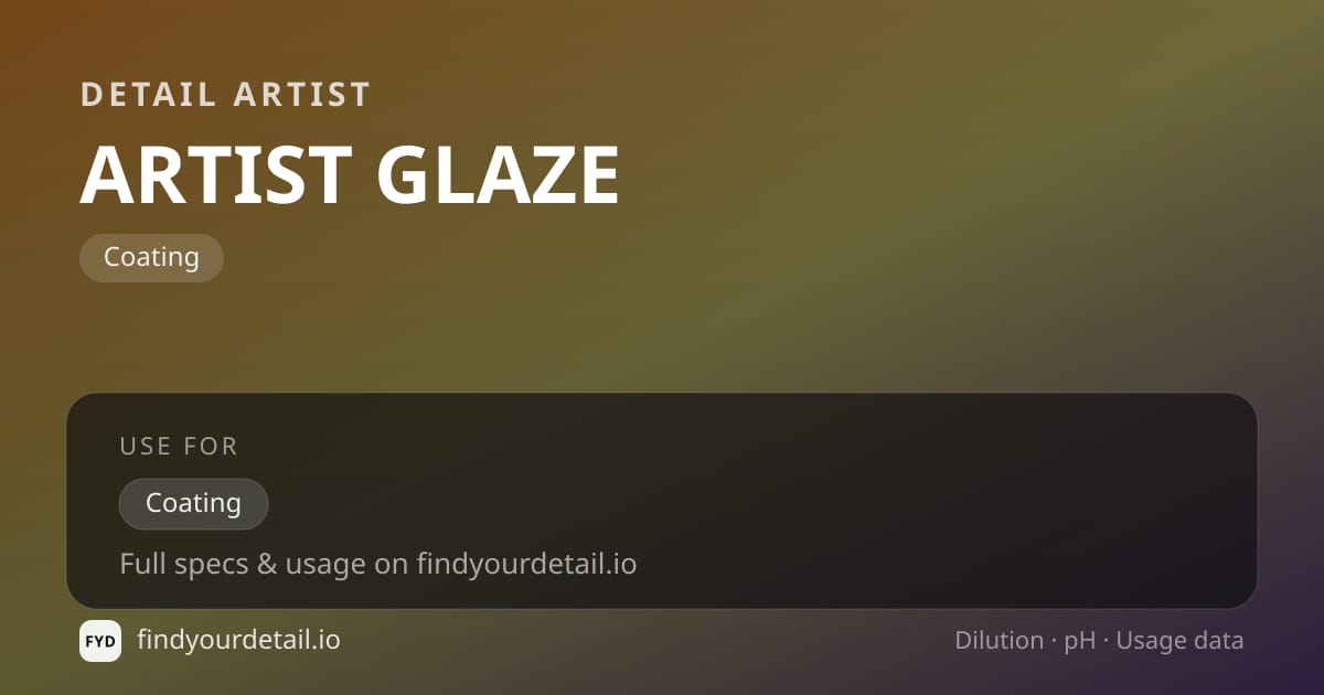 Detail Artist ARTIST GLAZE dilution ratio and pH specification chart