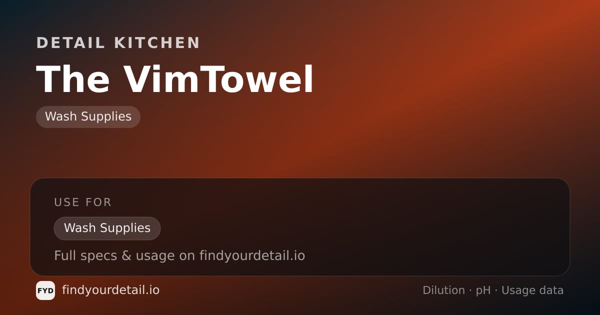 Detail Kitchen The VimTowel dilution ratio and pH specification chart
