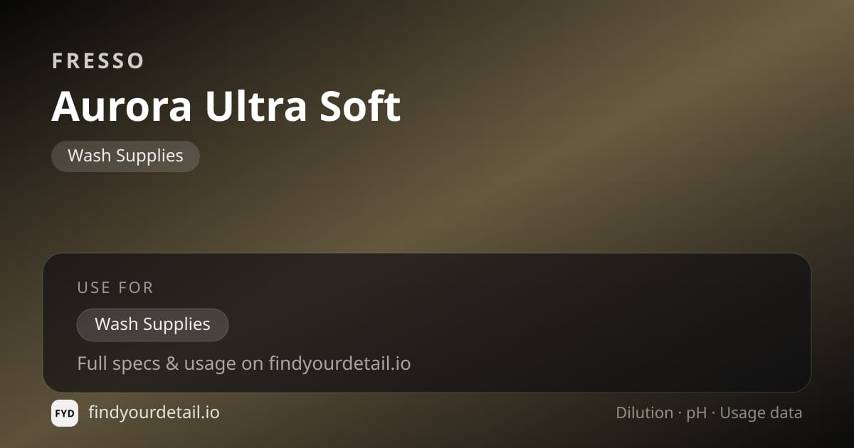 Fresso 오로라 울트라 소프트 희석비 pH 스펙 카드