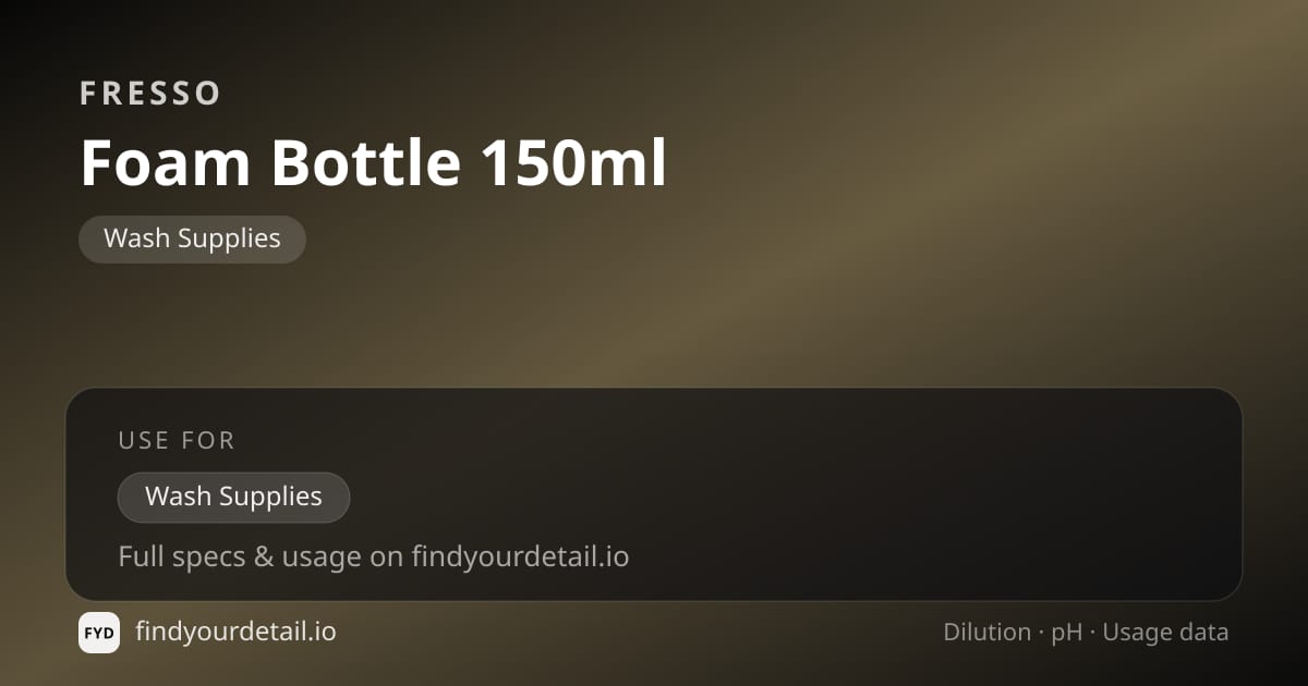 Fresso 폼 보틀 150ml 희석비 pH 스펙 카드