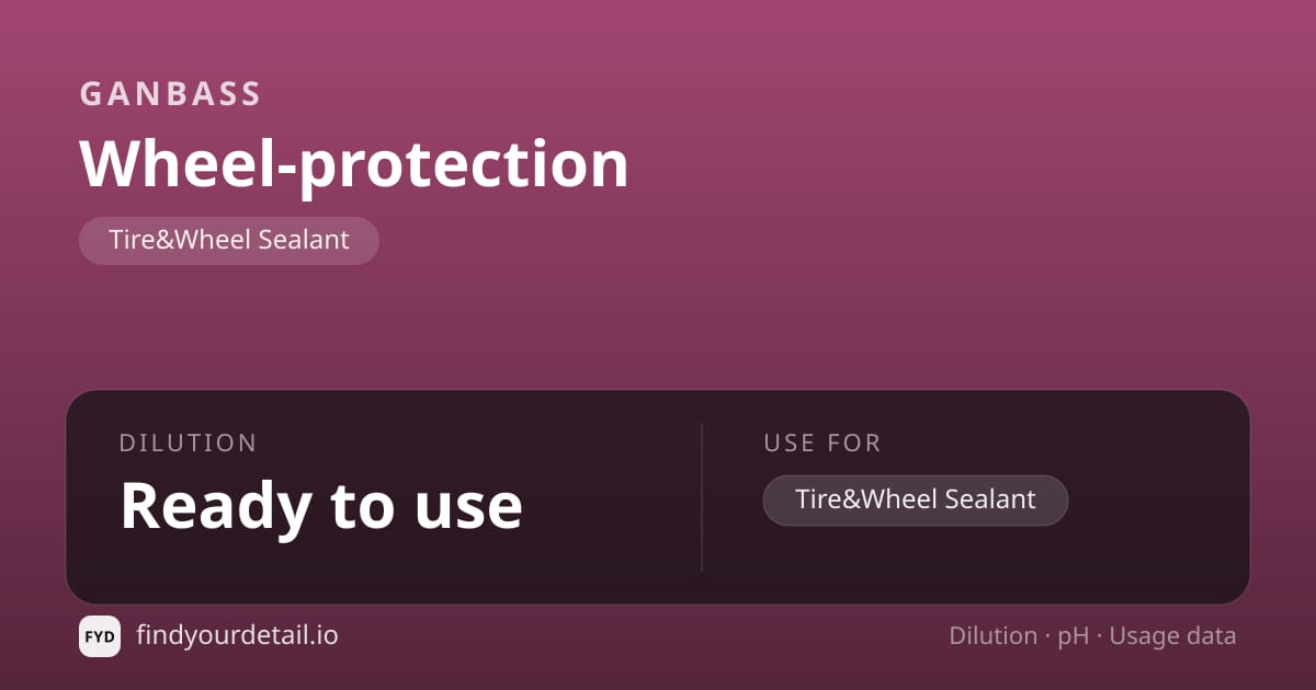 Ganbass Wheel-protection dilution ratio and pH specification chart