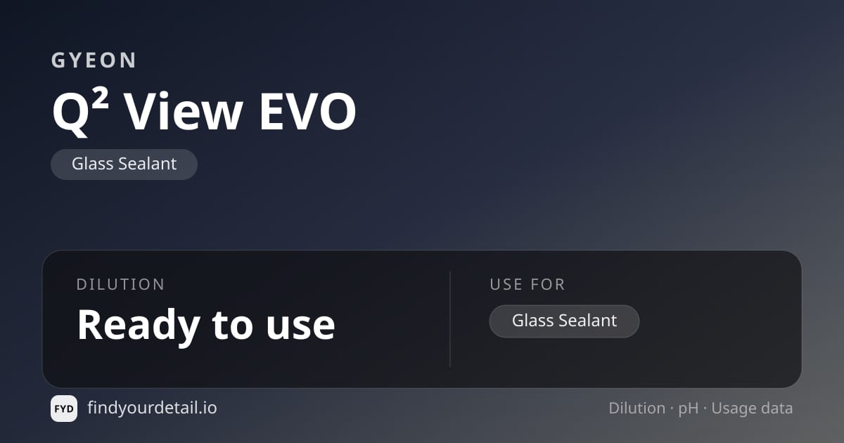 GYEON Q2 뷰 EVO 희석비 pH 스펙 카드