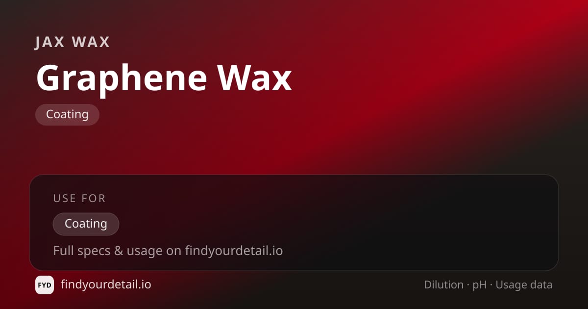 Jax Wax 그래핀 왁스 희석비 pH 스펙 카드