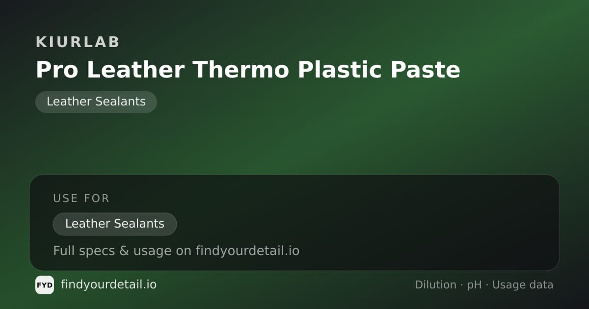 KiurLab Pro Leather Thermo Plastic Paste dilution ratio and pH specification chart
