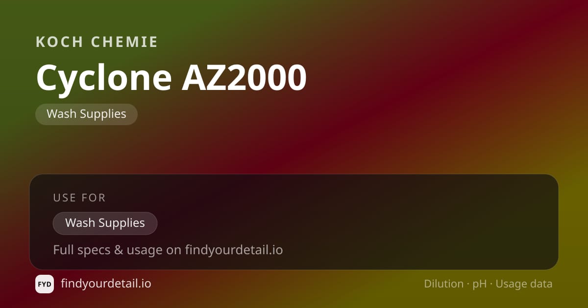 Koch Chemie 사이클론 AZ2000 희석비 pH 스펙 카드