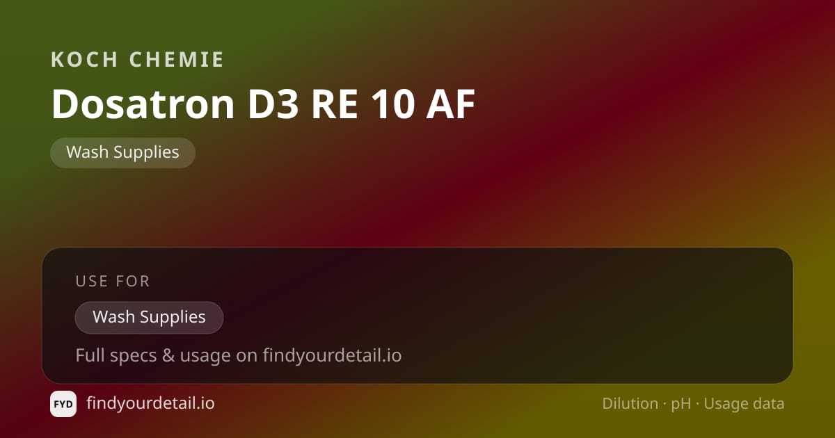 Koch Chemie 도사트론 D3 RE 10 AF 희석비 pH 스펙 카드