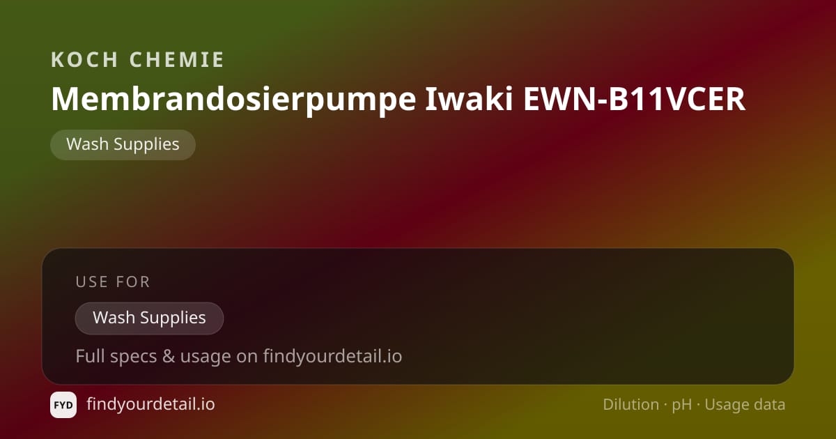 Koch Chemie 멤브란도지어품페 이와키 EWN-B11VCER 희석비 pH 스펙 카드