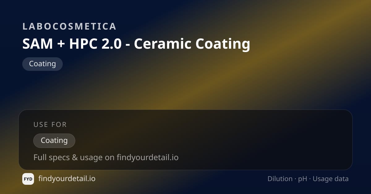 Labocosmetica 샘 + HPC 2.0 - 세라믹 코팅 희석비 pH 스펙 카드