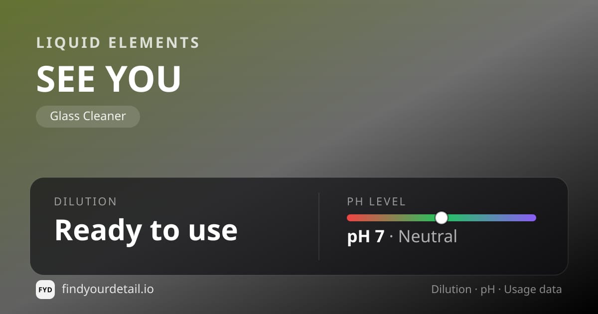 Liquid Elements SEE YOU dilution ratio and pH specification chart