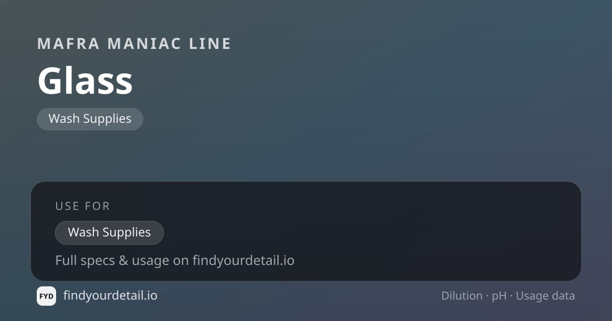MAFRA MANIAC LINE 글라스 극세사 타월 희석비 pH 스펙 카드