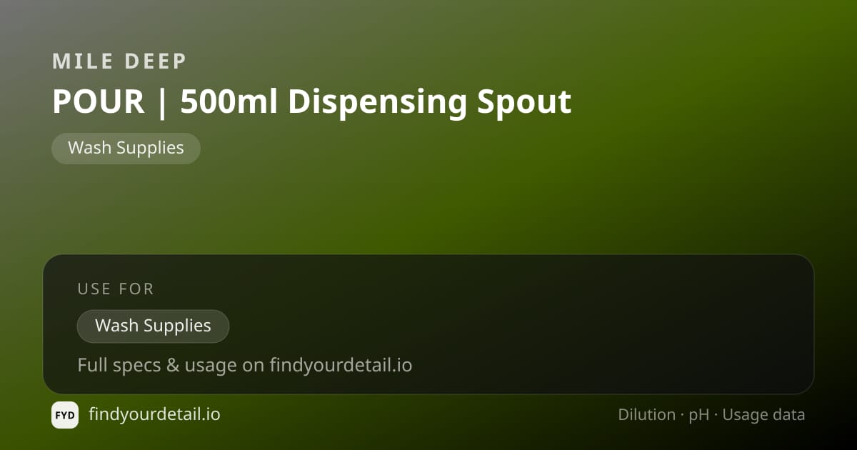 Mile Deep 푸어 | 500ml 디스펜싱 스파우트 희석비 pH 스펙 카드