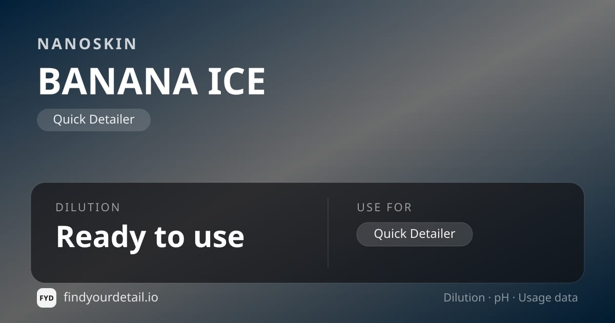 NANOSKIN BANANA ICE dilution ratio and pH specification chart