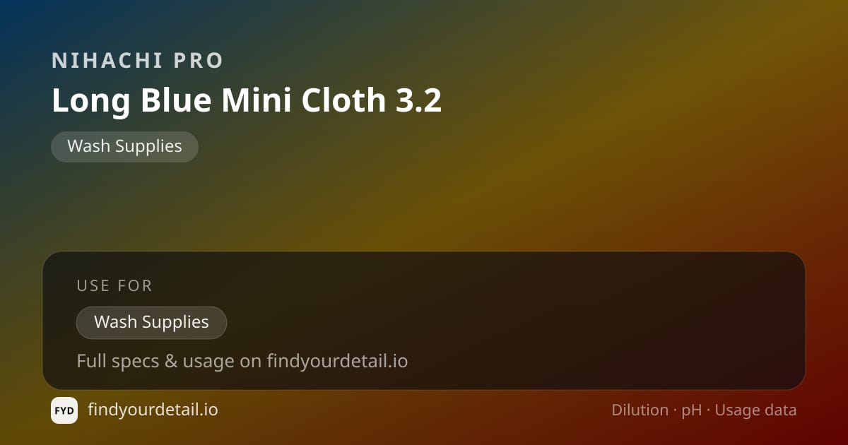 Nihachi Pro 롱 블루 미니 클로스 3.2 희석비 pH 스펙 카드