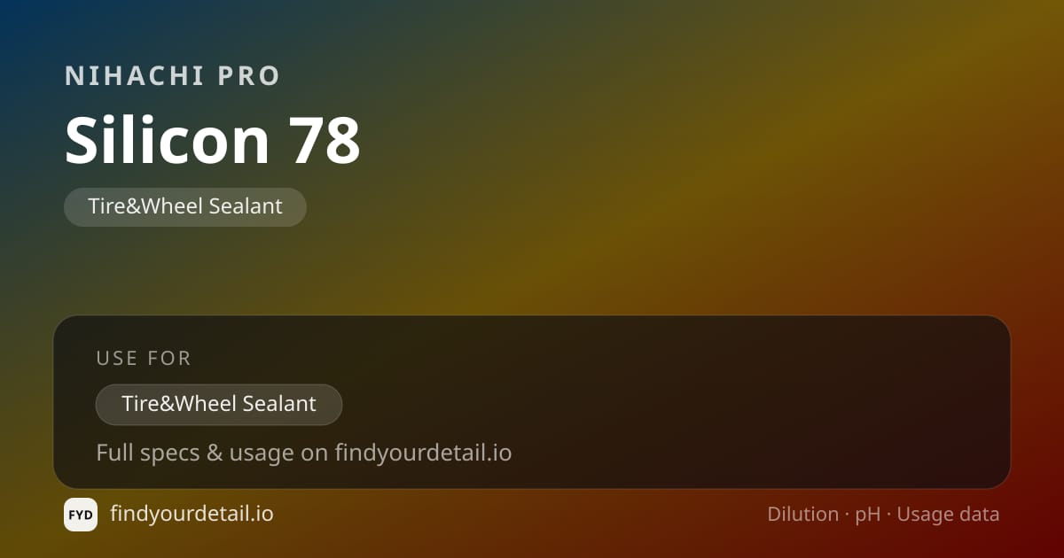 Nihachi Pro 실리콘 78 희석비 pH 스펙 카드