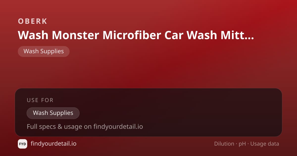 OBERK Wash Monster Microfiber Car Wash Mitt – 9