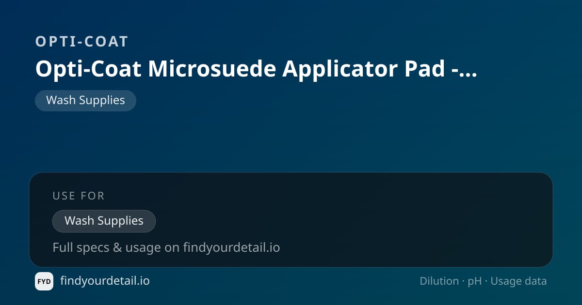 OPTI-COAT 옵티코트 Microsuede 어플리케이터 패드 - 블루 희석비 pH 스펙 카드