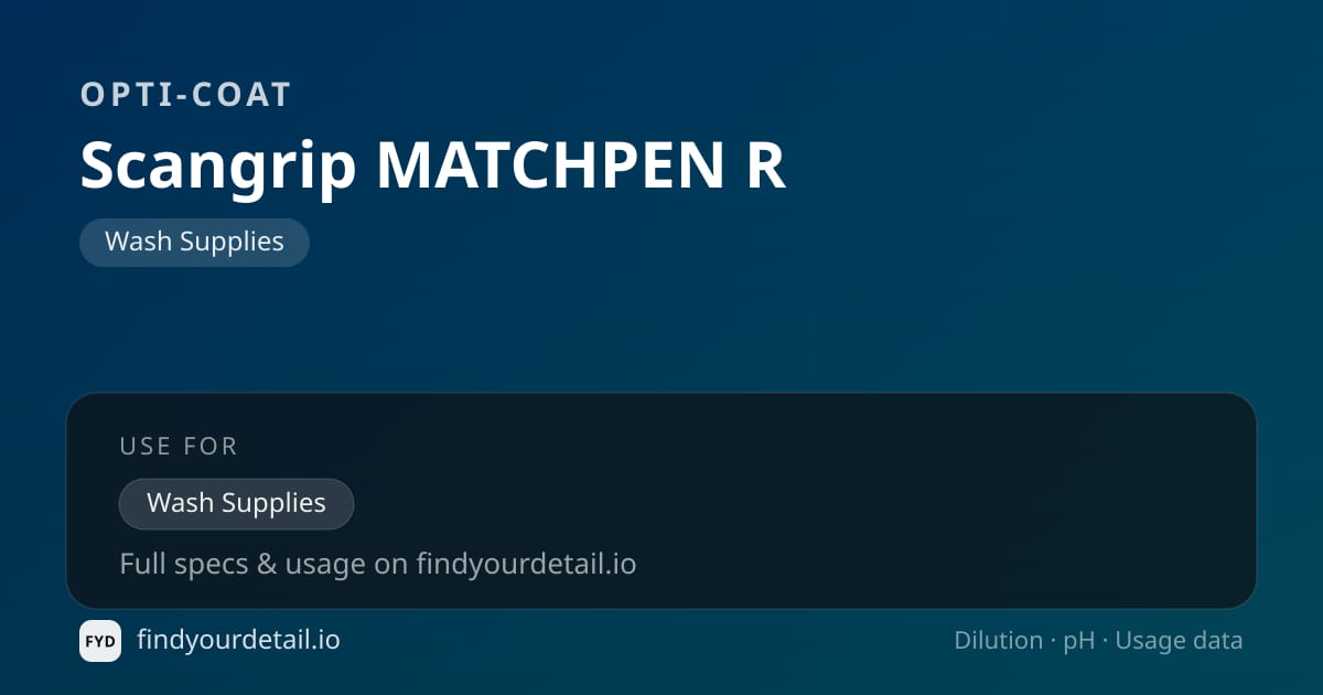OPTI-COAT 스캔그립 MATCHPEN R 희석비 pH 스펙 카드