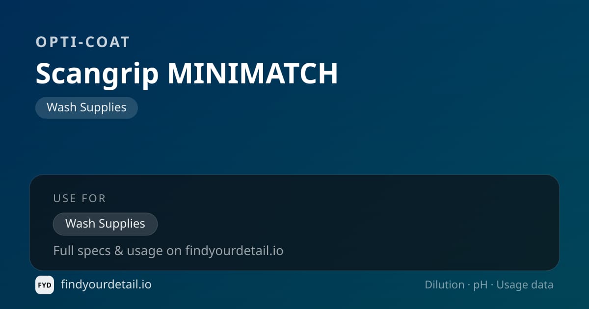 OPTI-COAT 스캔그립 MINIMATCH 희석비 pH 스펙 카드