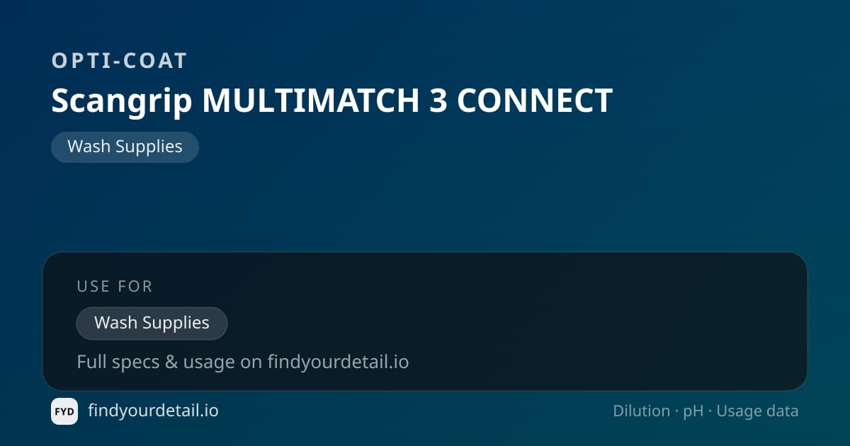 OPTI-COAT 스캔그립 MULTIMATCH 3 CONNECT 희석비 pH 스펙 카드