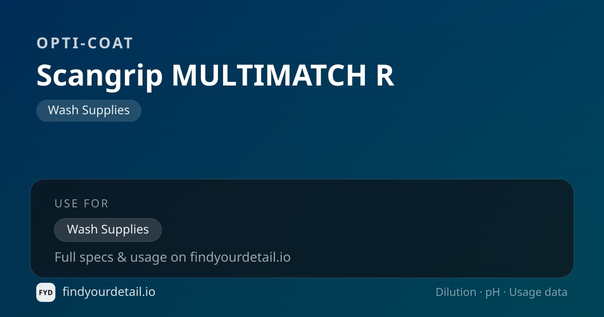 OPTI-COAT 스캔그립 MULTIMATCH R 희석비 pH 스펙 카드
