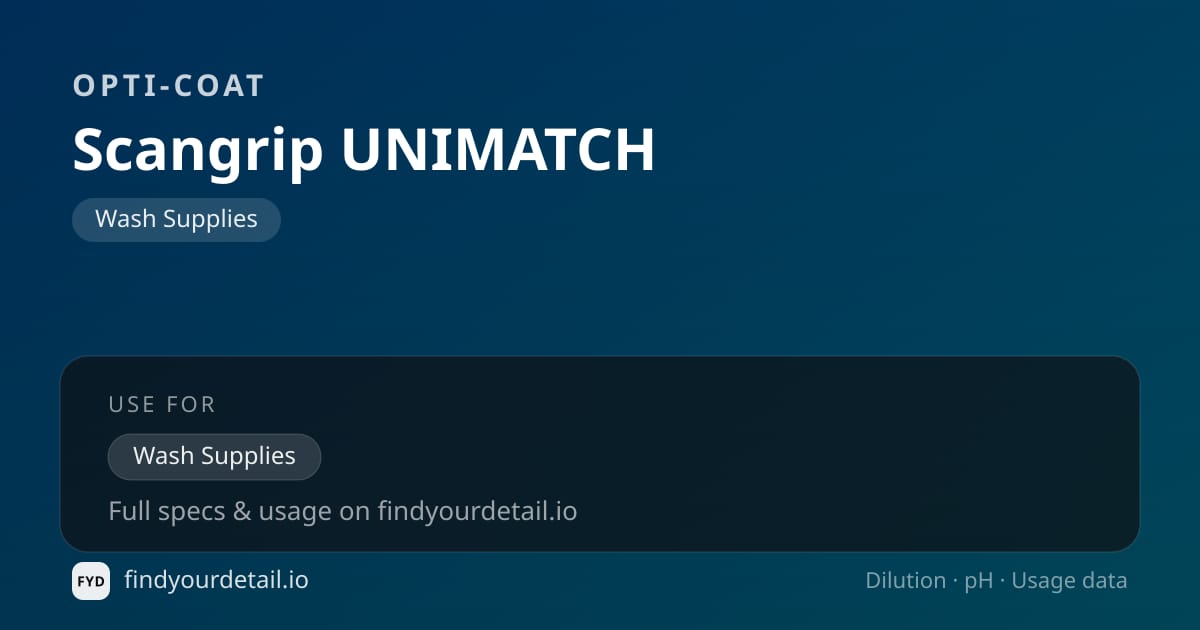 OPTI-COAT 스캔그립 UNIMATCH 희석비 pH 스펙 카드