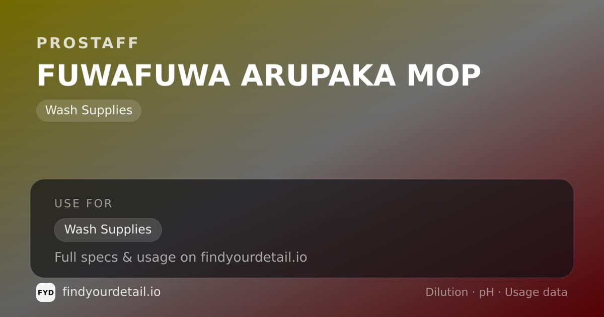 ProStaff FUWAFUWA ARUPAKA MOP dilution ratio and pH specification chart