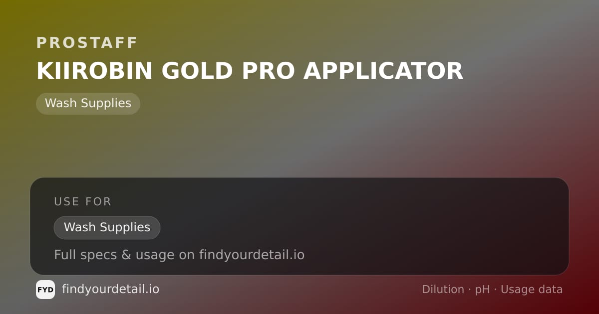 ProStaff KIIROBIN GOLD PRO APPLICATOR dilution ratio and pH specification chart