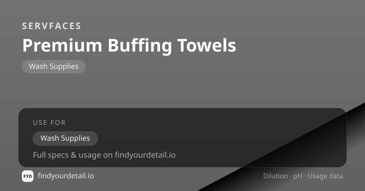 servFaces Premium Buffing Towels dilution ratio and pH specification chart