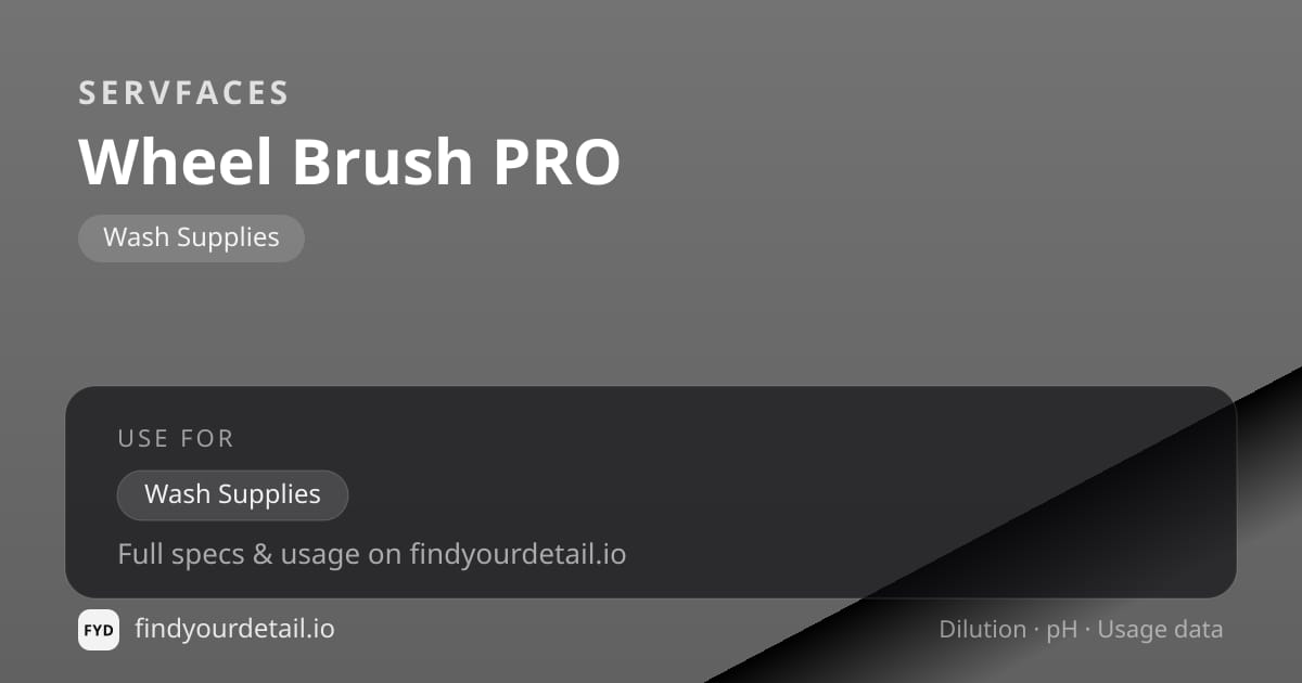 servFaces Wheel Brush PRO dilution ratio and pH specification chart