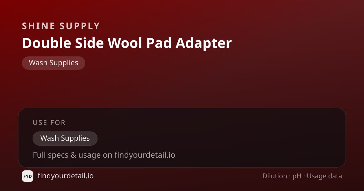 Shine Supply Double Side Wool Pad Adapter dilution ratio and pH specification chart