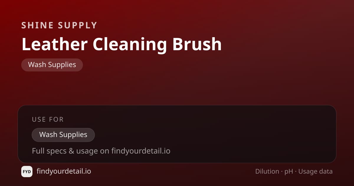 Shine Supply Leather Cleaning Brush dilution ratio and pH specification chart