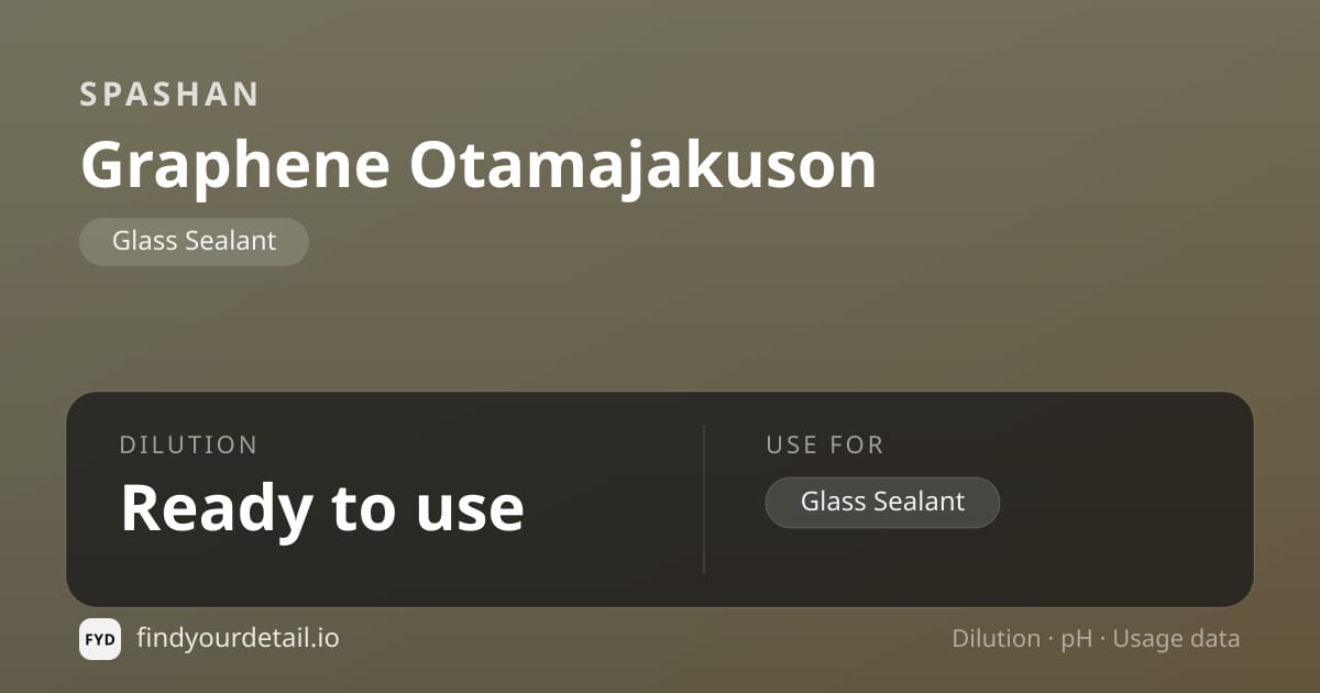 SPASHAN Graphene Otamajakuson dilution ratio and pH specification chart