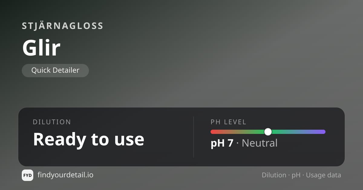 Stjärnagloss 글리르 희석비 pH 스펙 카드