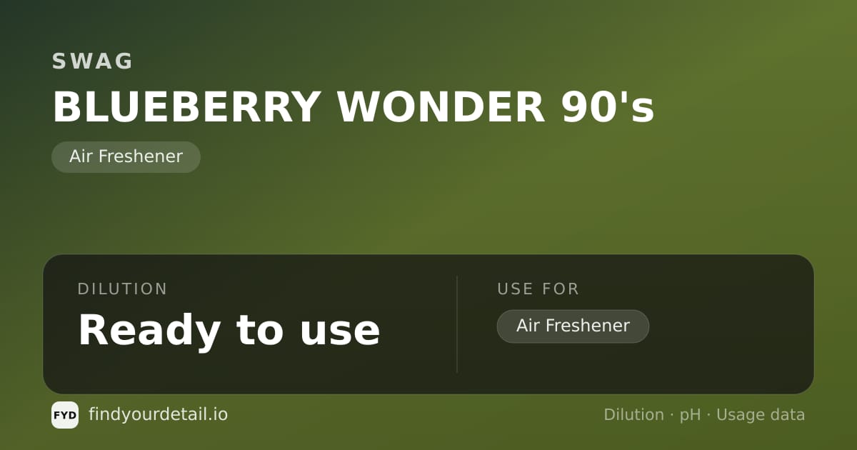 SWAG 블루베리 원더 90's 희석비 pH 스펙 카드