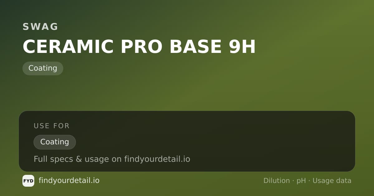 SWAG 세라믹 프로 베이스 9H 희석비 pH 스펙 카드
