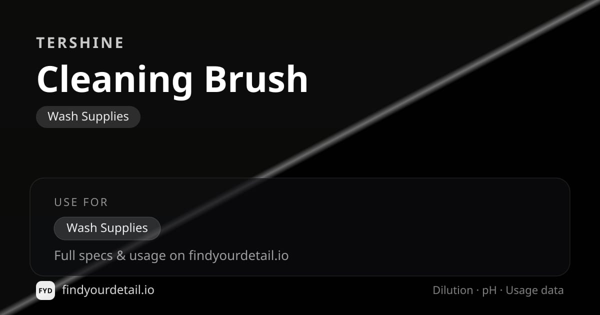 Tershine Cleaning Brush dilution ratio and pH specification chart