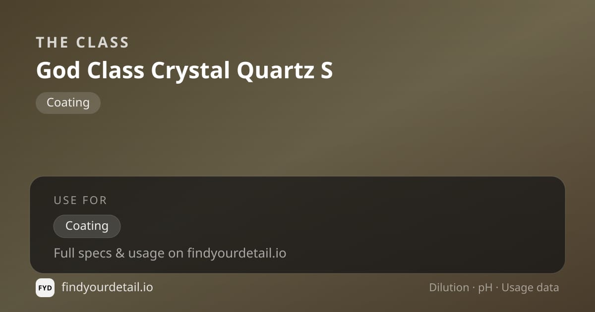 The Class God Class Crystal Quartz S dilution ratio and pH specification chart