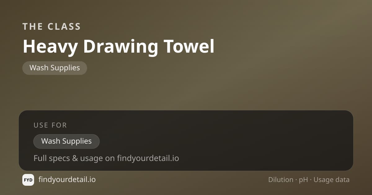 The Class Heavy Drawing Towel dilution ratio and pH specification chart