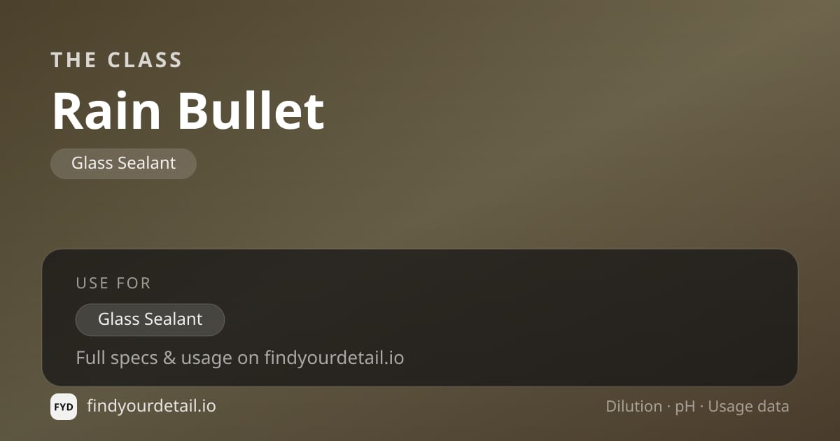 The Class Rain Bullet dilution ratio and pH specification chart